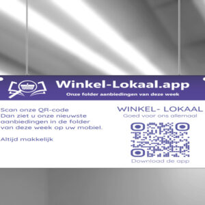 Plafond display met QR-code